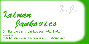 kalman jankovics business card